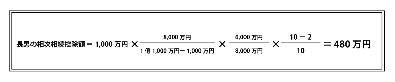 相次相続控除　計算式　例