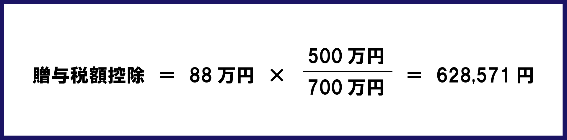 贈与税額控除額の計算式の例