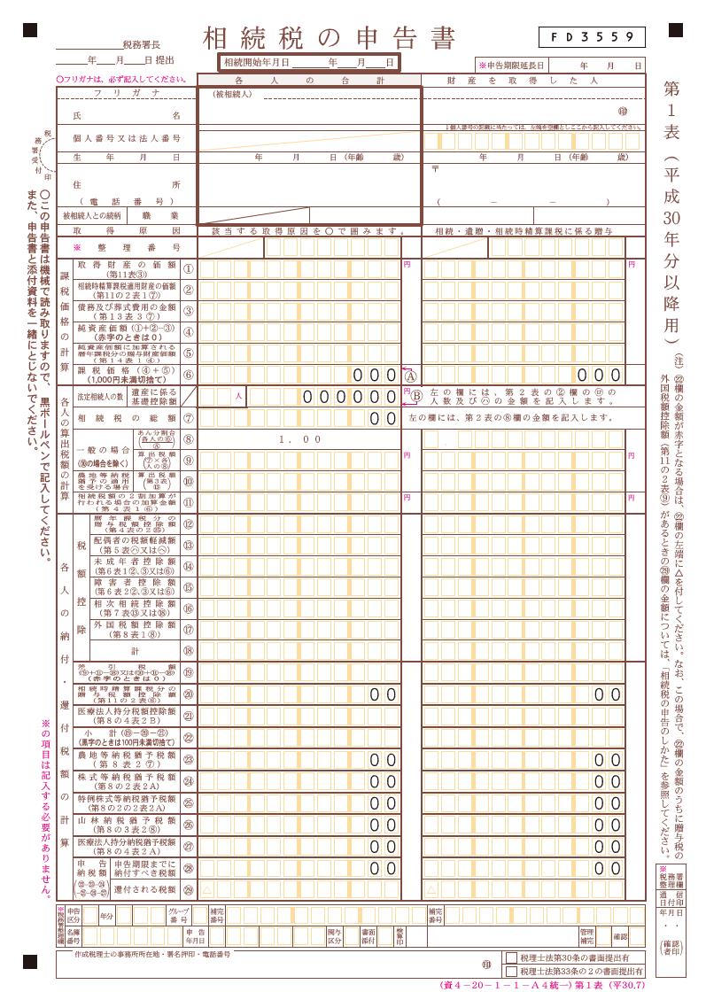 相続税の申告書（贈与税額控除）